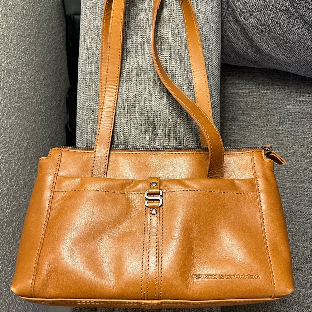Spikes & Sparrow brown leather bag